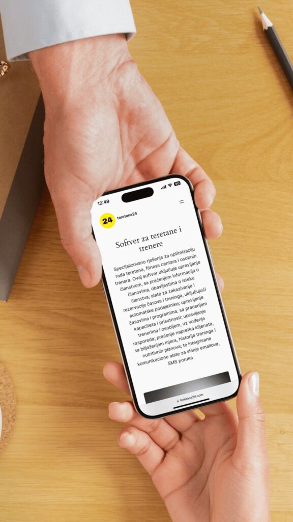 Izrada web stranice za teretane 